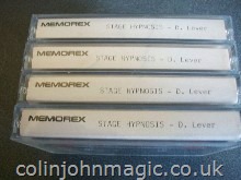 4 Audio Casettes on Stage Hypnosis by Derek Lever